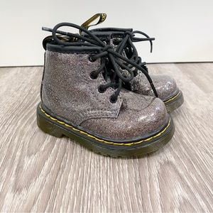 Dr Martens Toddler Silver Glitter Boots 1460 sz 4